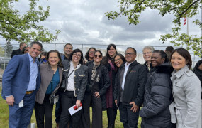 people standing together and smiling